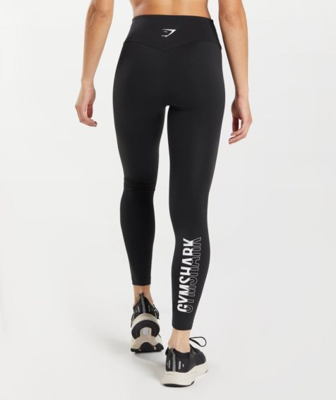 Legginsy Gymshark Fraction Damskie Czarne Białe | PL 635HKO